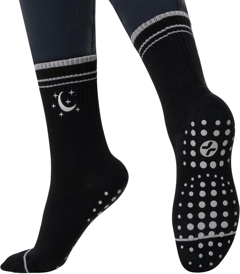 CoolMate Store Pilates Socks with Grips for Women, Yoga Socks, Crew Non Slip Women for Barre, Pilates Gifts - Image 1